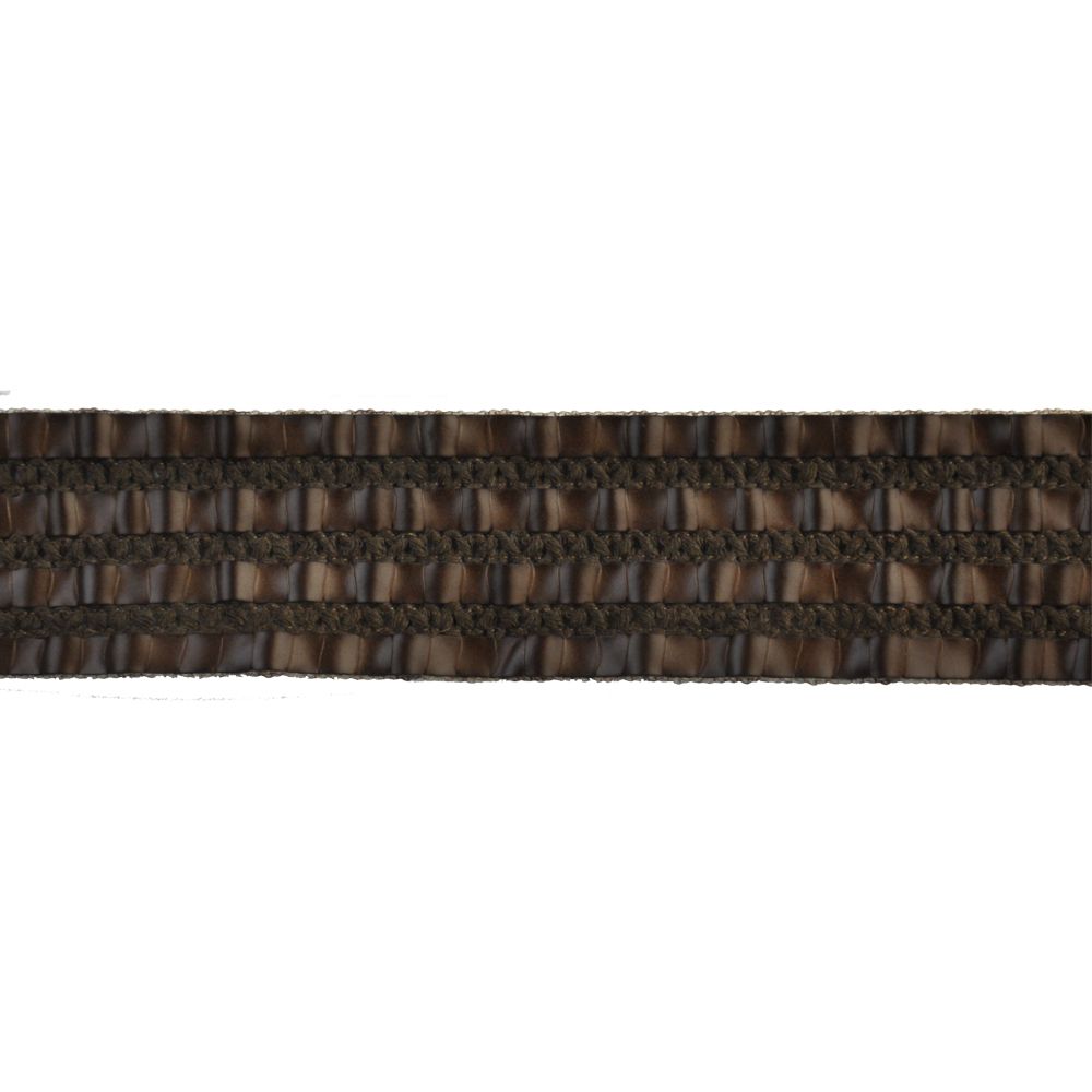 Faux Leather Woven Braid - 1 3/4" Width (15 Yard Roll) - BR-7186-66 Chocolate