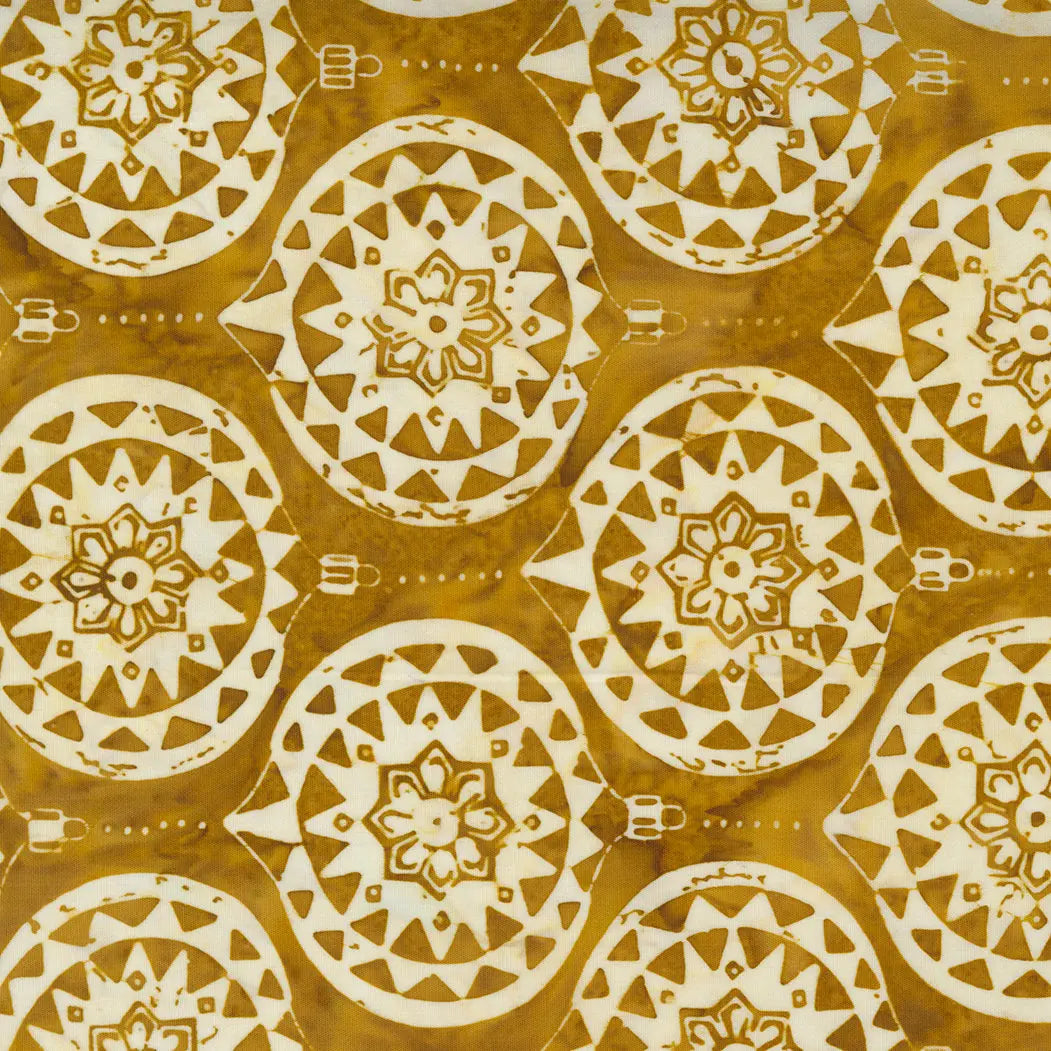 Felicity Batiks Gold Ornaments 44"/45" Fabric Per Yard Moda Fabrics & Supplies