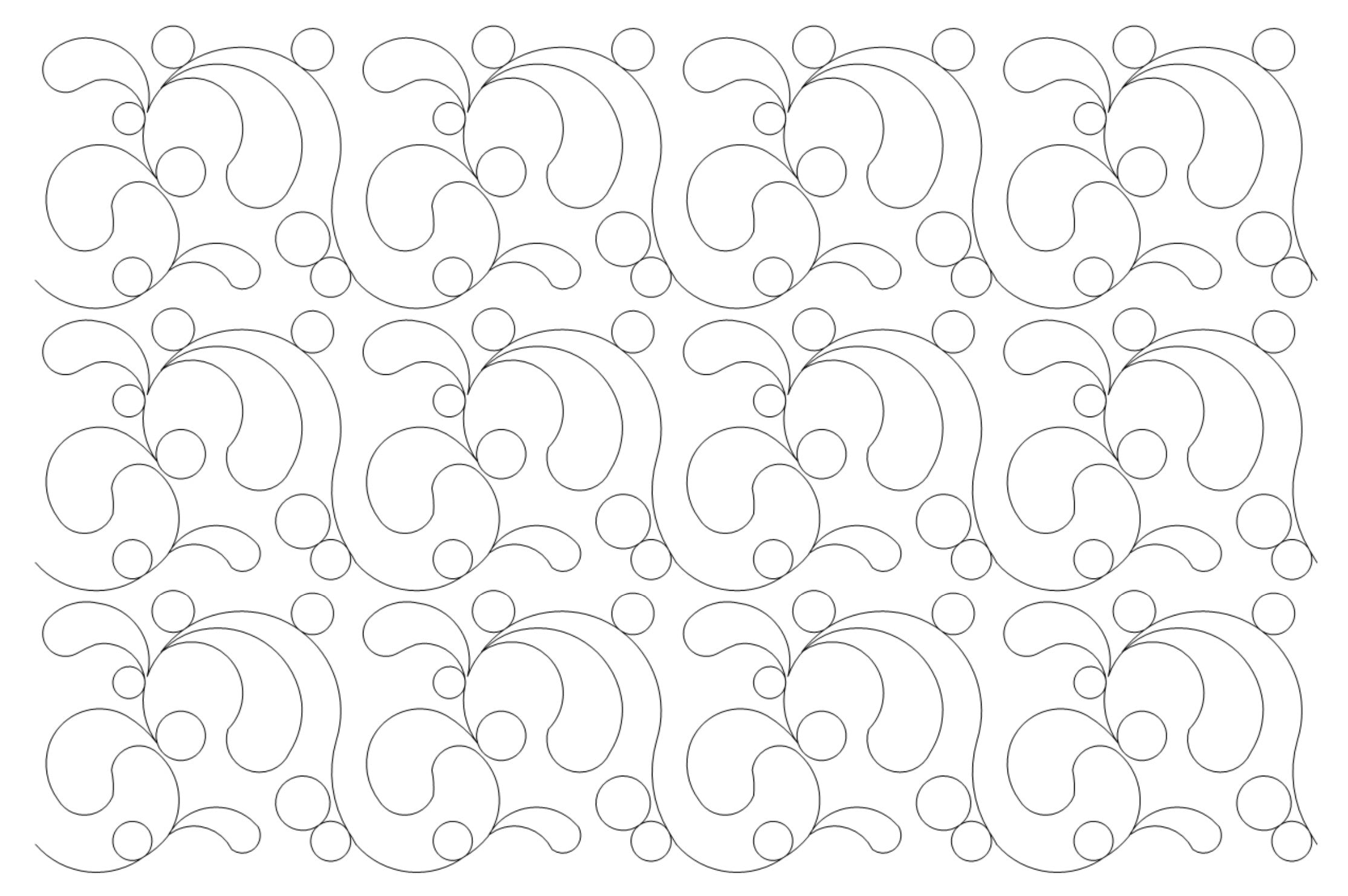 Finicky Feathers Digital E2E Wildflower Quilting Pantograph