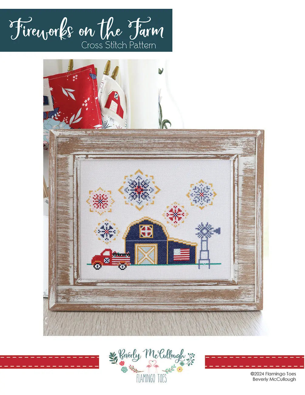 Fireworks on the Farm Cross Stitch Pattern - Linda's Electric Quilters