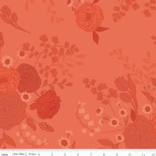 Riley Blake First Blooms tonal floral coral 108 inch 3 yard backing package