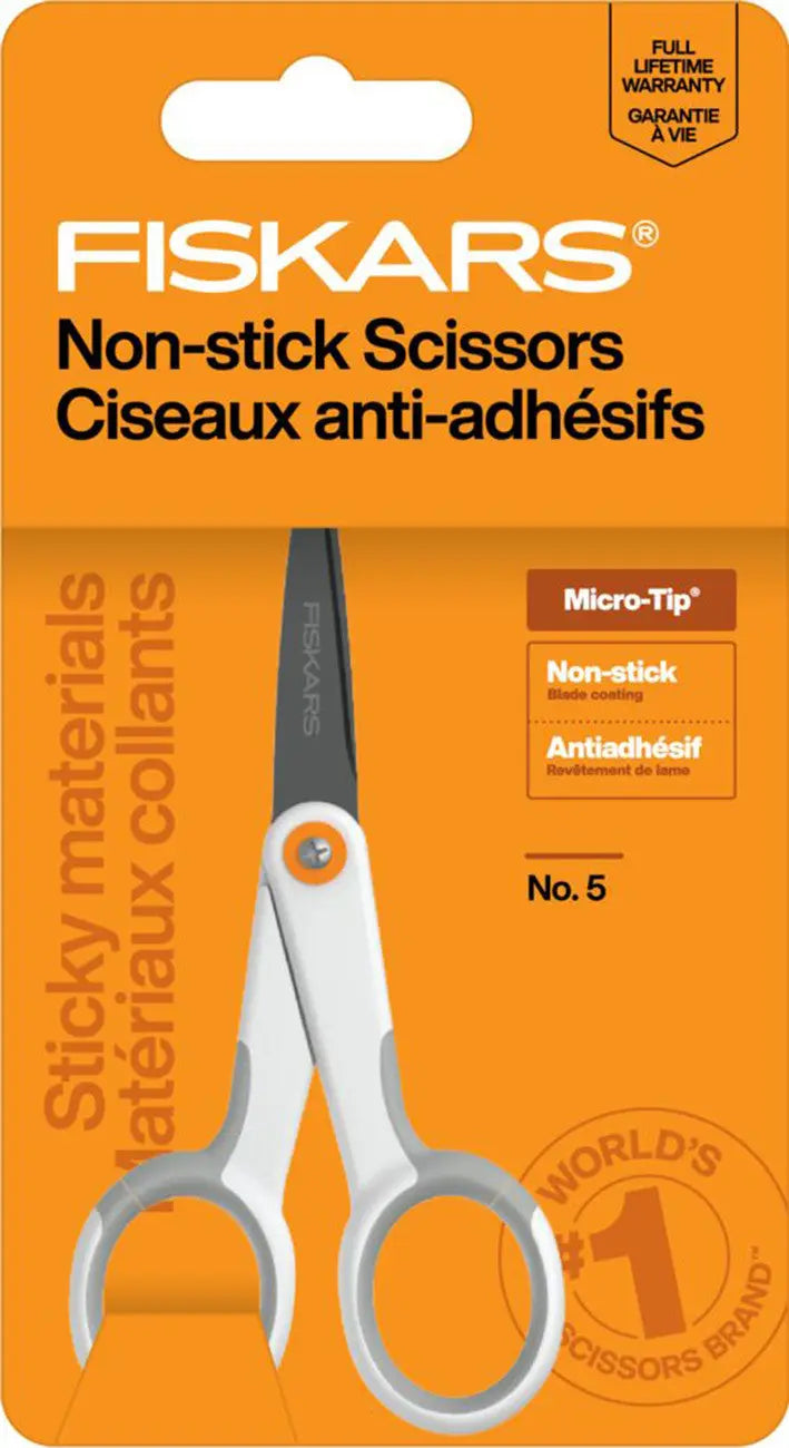 Fiskars 8" Titanium Non-Stick Scissors 2-Pack | Green Handle, Premium Cutting, Made In China