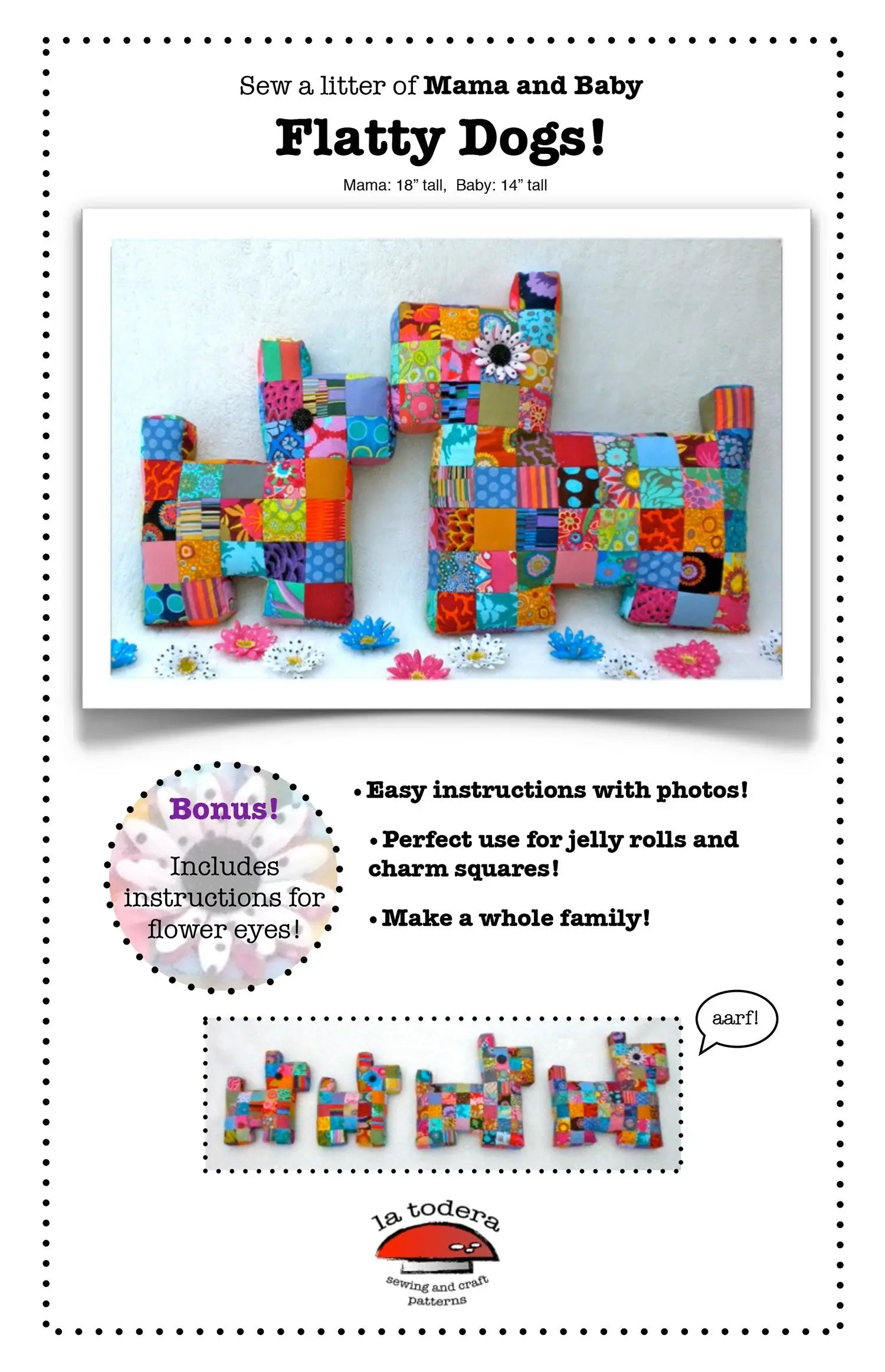 Flatty Dogs Mama & Baby Pillows - Linda's Electric Quilters