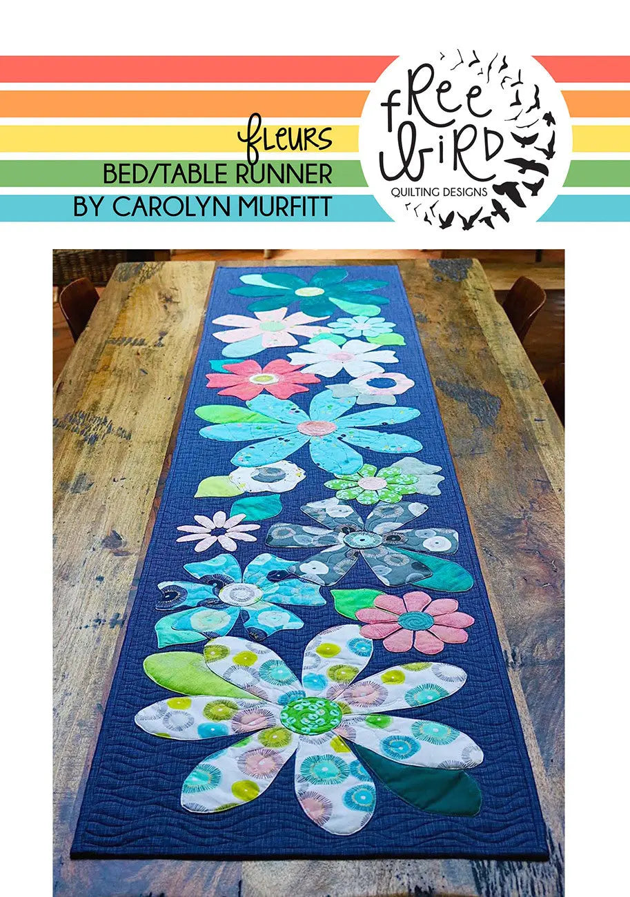 Fleurs Table Bed Runner - Linda's Electric Quilters
