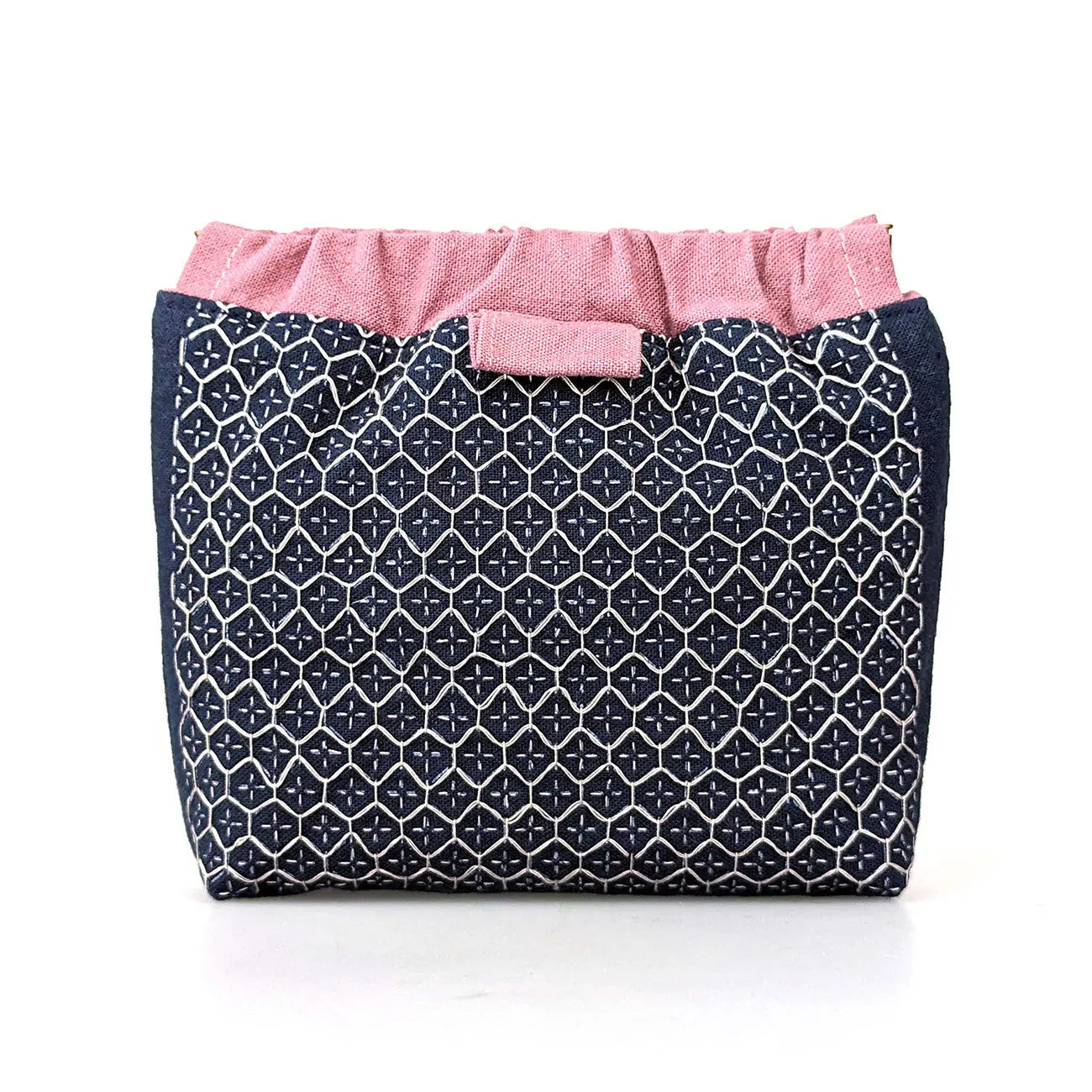 Flex Frame Purse Kit Kikkou-Hana-Zashi Navy - Linda's Electric Quilters