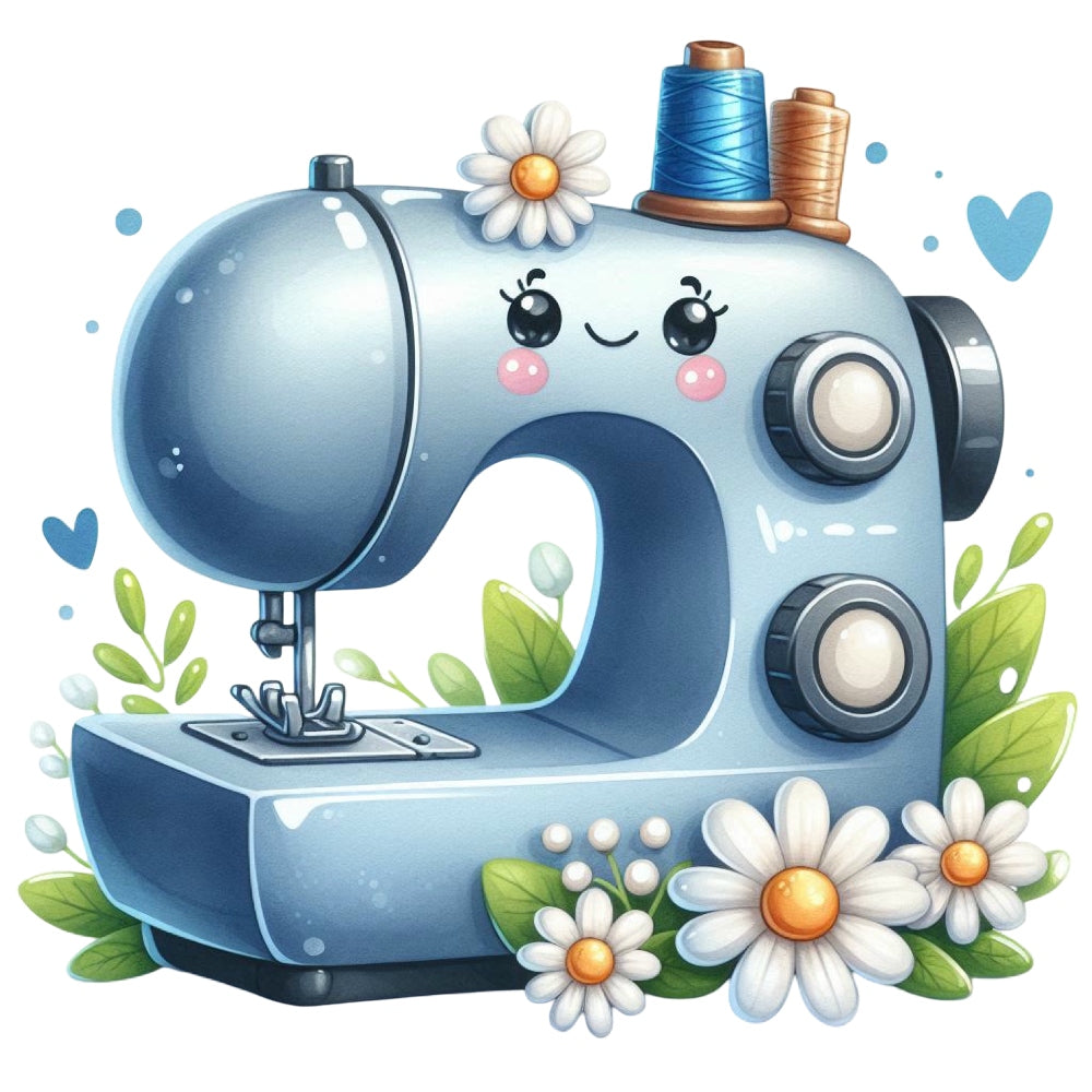 Floral Cute Sewing Machine Fabric Panel 11 QuiltingFabricPanels