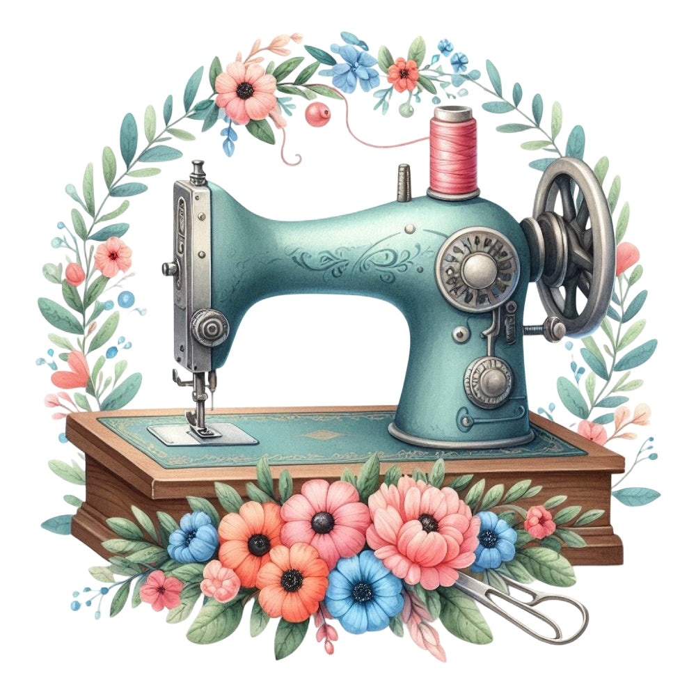 Floral Cute Sewing Machine Fabric Panel 19