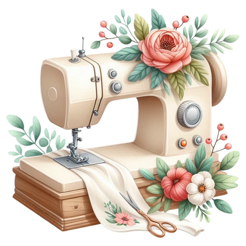 Floral Cute Sewing Machine Fabric Panel 6