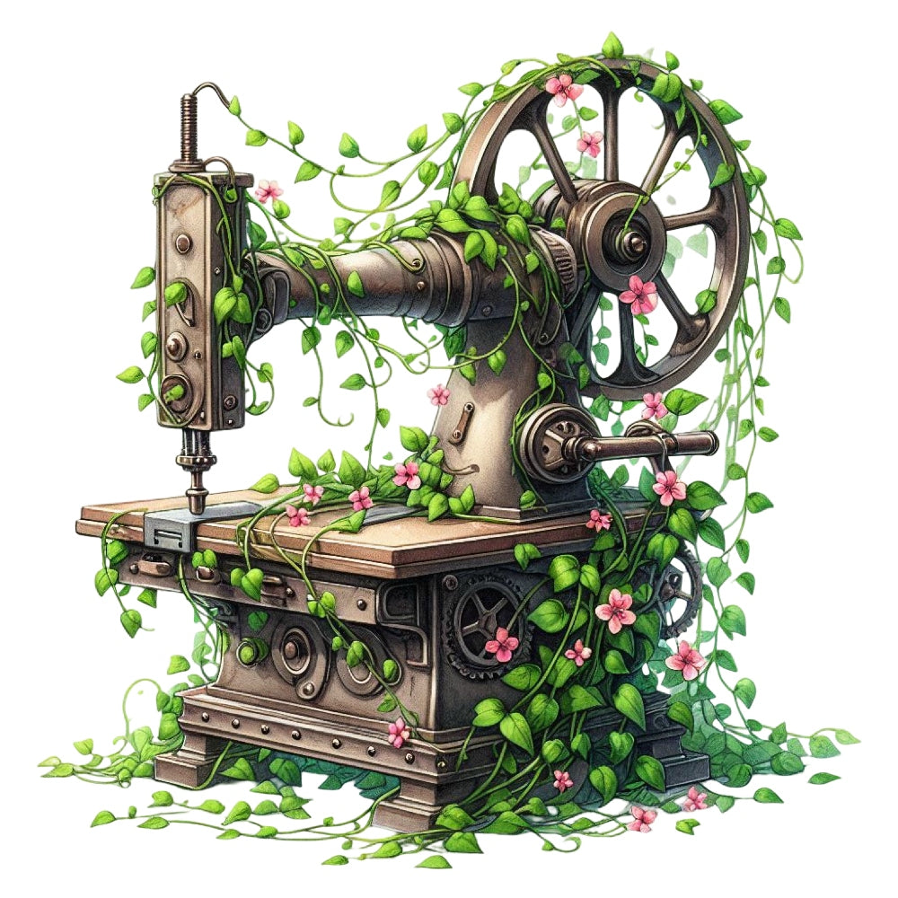 Floral Cute Sewing Machine Fabric Panel 8 QuiltingFabricPanels