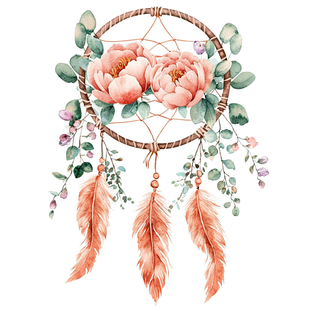 Floral Dreamcatcher Fabric Panel 17 QuiltingFabricPanels