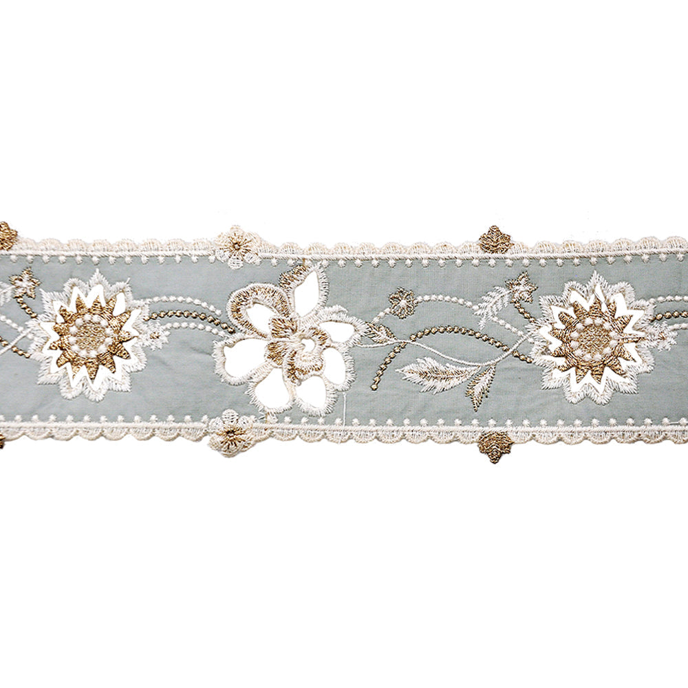 Floral Lace Tape - 3" Width (23-30 Yard Roll) - BR-7556-14 Mint