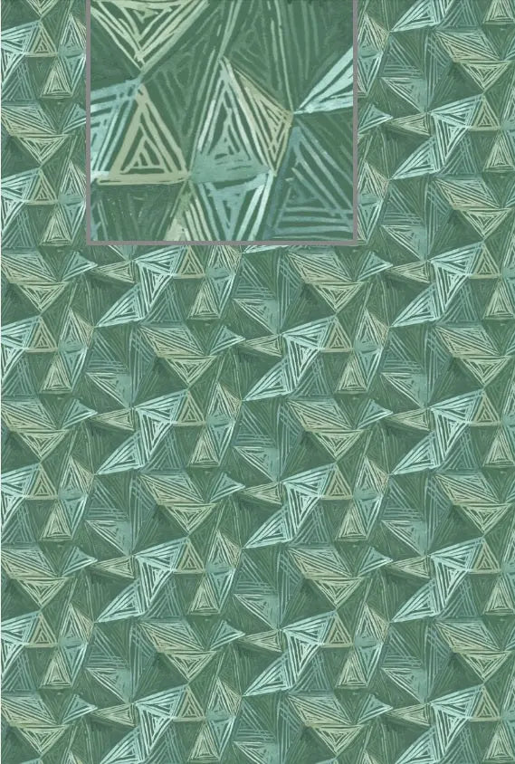 Floralscape - Geometric Teal Cotton 44"/45" Fabric Per Yard Wilmington Fabrics