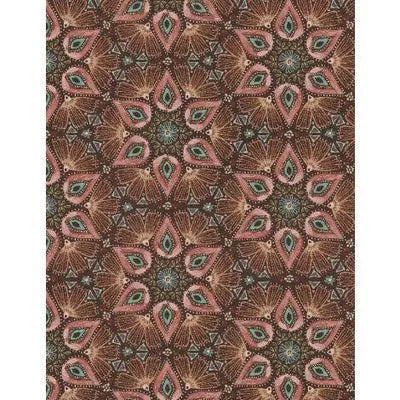 Floralscape - Medallions Dark Brown Cotton 44"/45" Fabric Per Yard Wilmington Fabrics