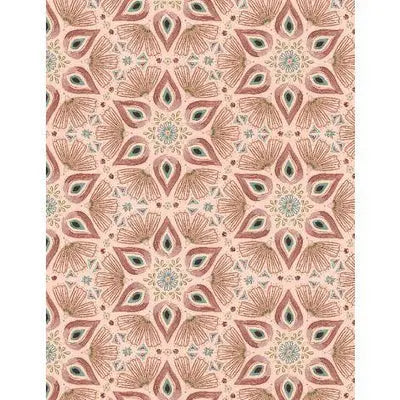 Floralscape - Medallions Pink Cotton 44"/45" Fabric Per Yard Wilmington Fabrics