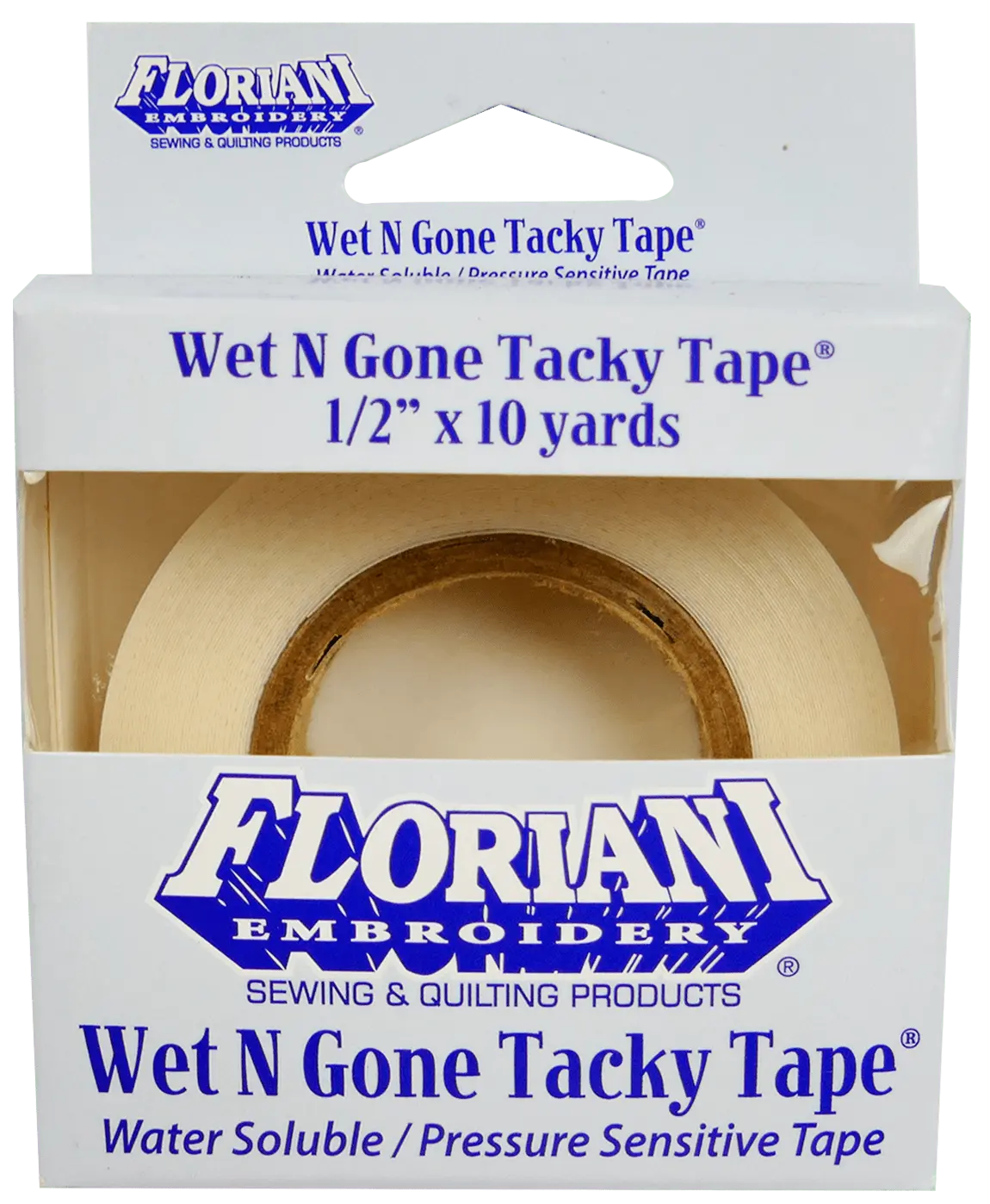 Floriani Wet N Gone Tacky 1/2" x 10 yds Tape Size - Linda's Electric Quilters