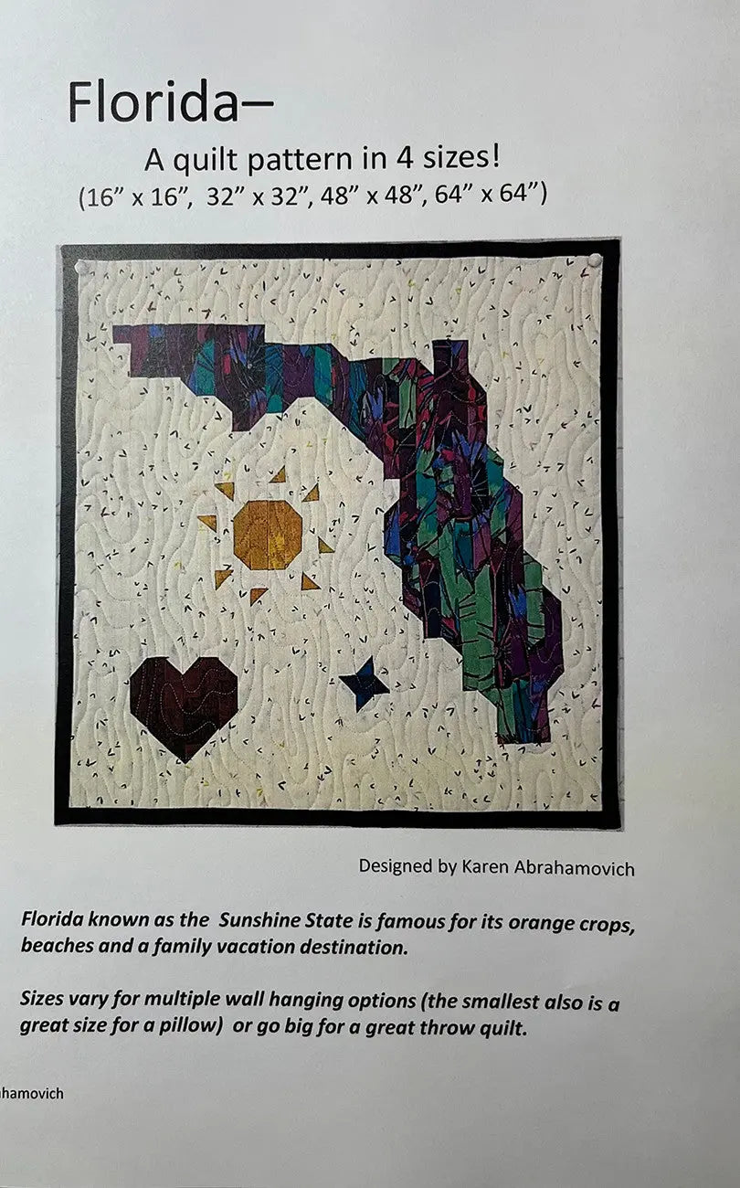 Florida Quilt Pattern - Linda's Electric Quilters