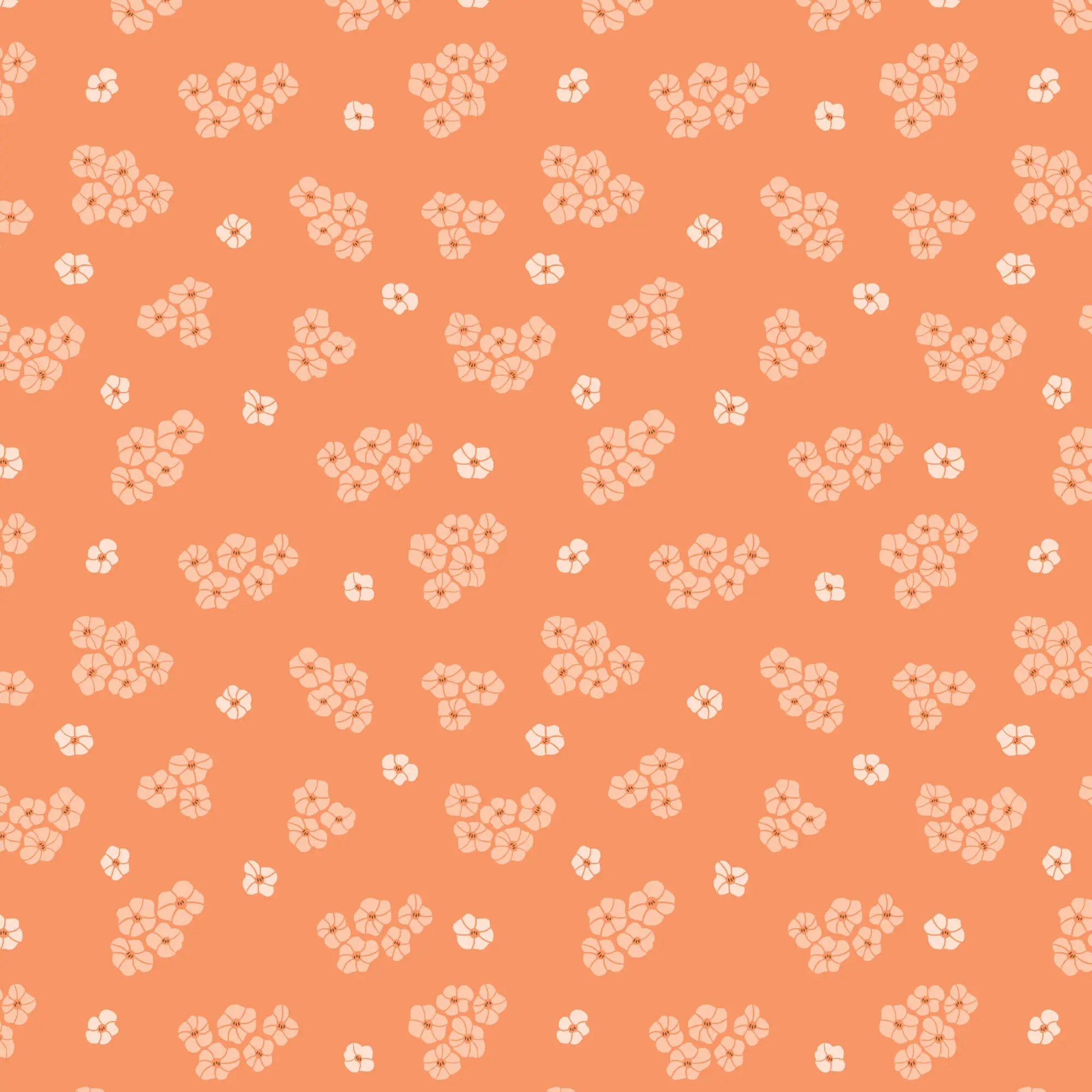 Florissima - Delightful Ditsy - Coral 44" / 45" Fabric Per Yard The Fabric Company
