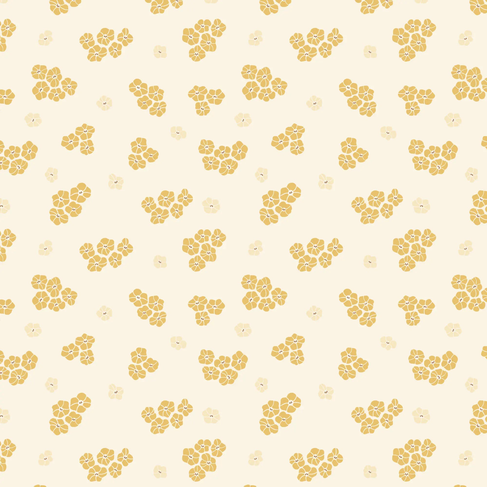 Florissima - Delightful Ditsy - Gold 44" / 45" Fabric Per Yard The Fabric Company