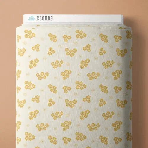 Florissima - Delightful Ditsy - Gold 44" / 45" Fabric Per Yard The Fabric Company