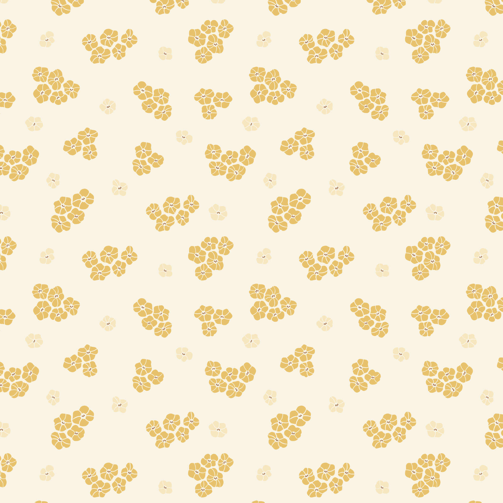 Cloud9 Florissima delightful ditsy gold organic quilting cotton by the yard