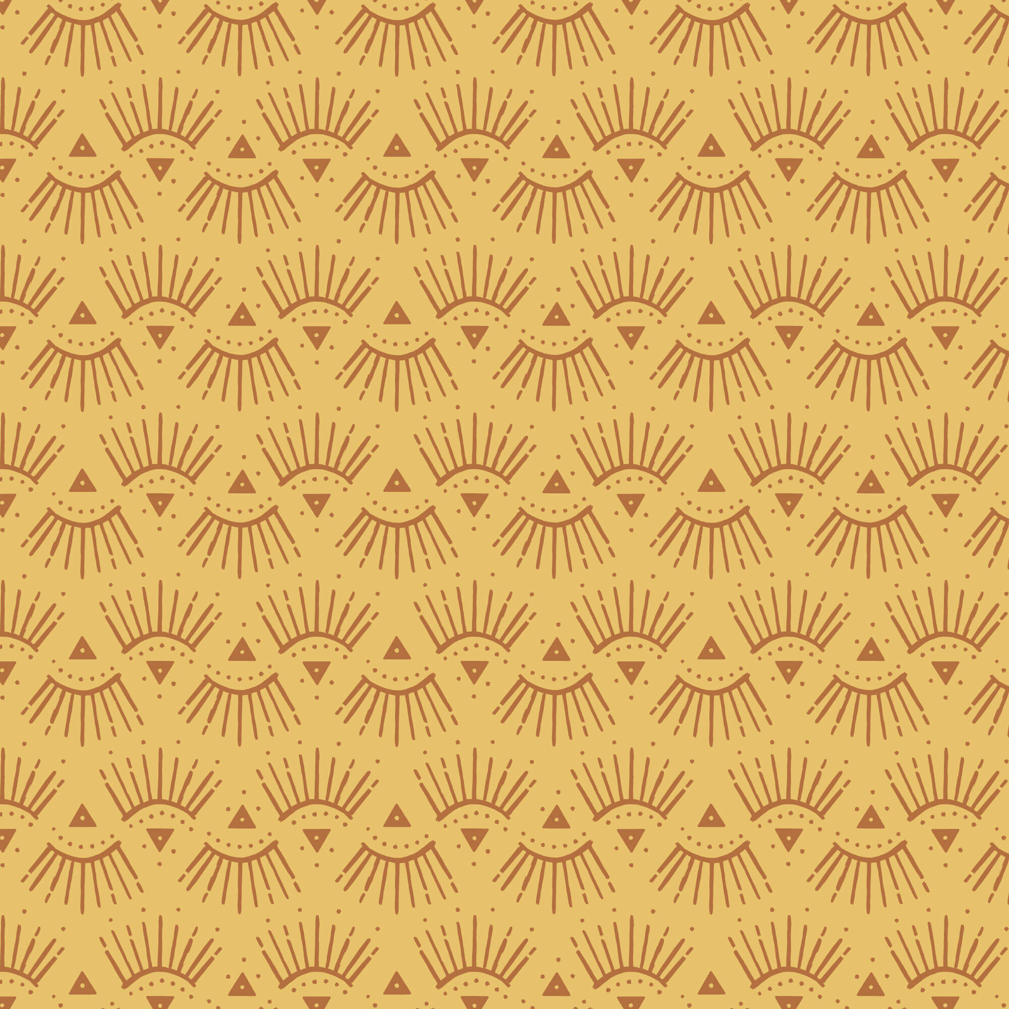 Florissima Shine quilting fabric in gold by Juliana Tipton for Cloud9 Fabrics, art deco print on organic cotton, sold by the yard
