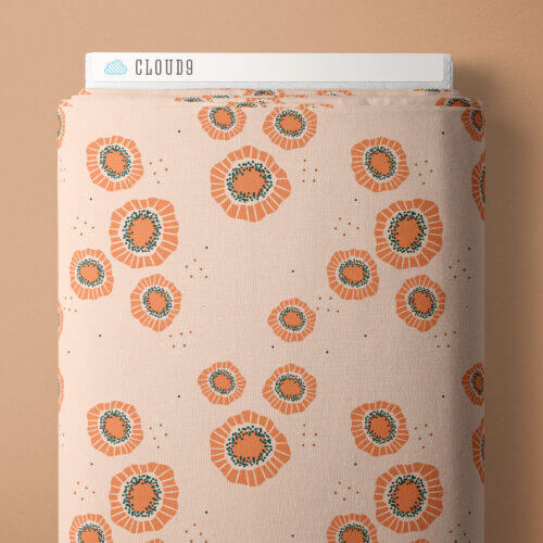 Florissima - Sparkle Blooms - Pink 44" / 45" Fabric Per Yard