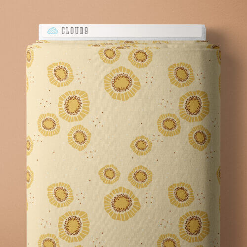 Florissima - Sparkle Blooms - Gold 44" / 45" Fabric Per Yard