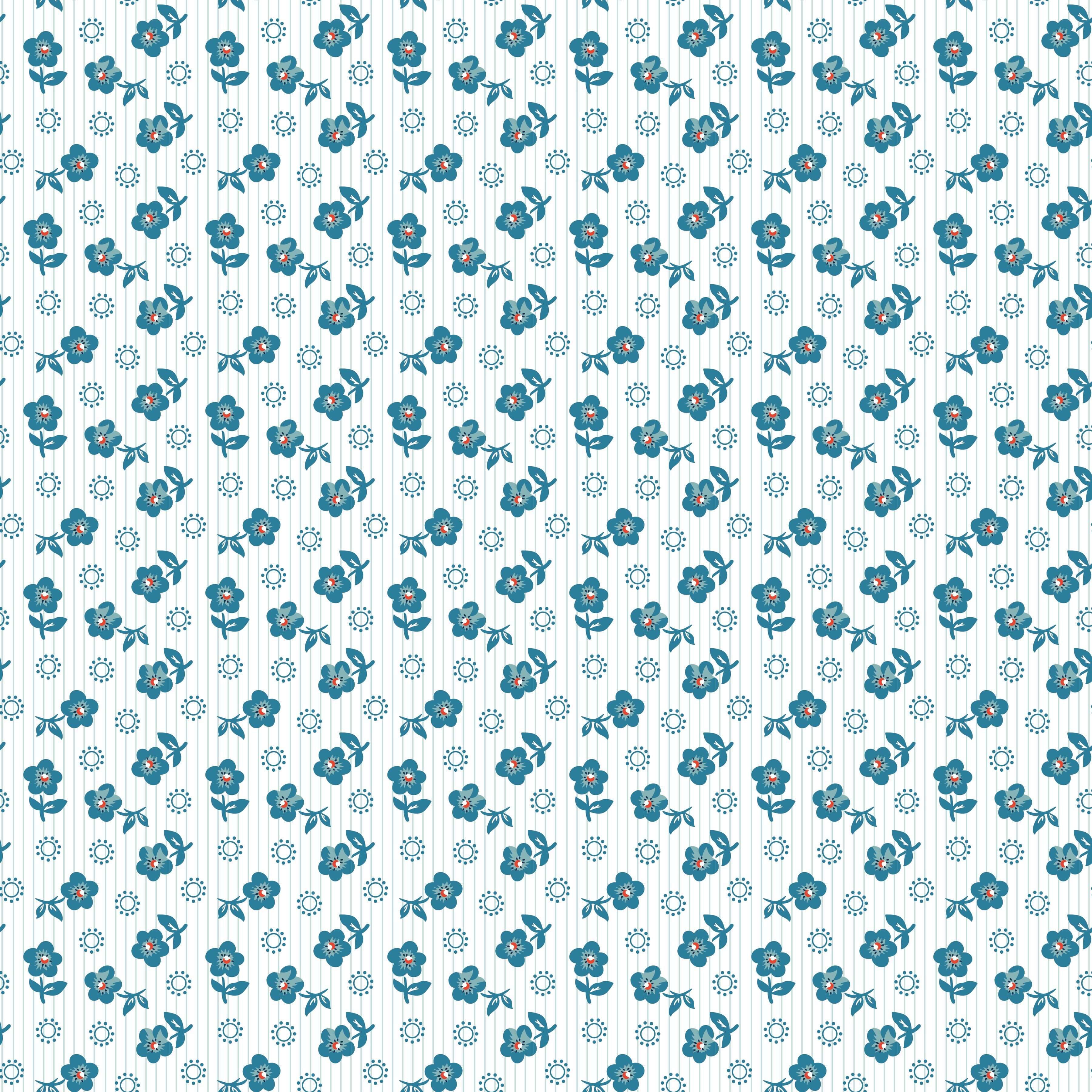Flower Market - Sugar Petals - Blue 44" / 45" Fabric Per Yard