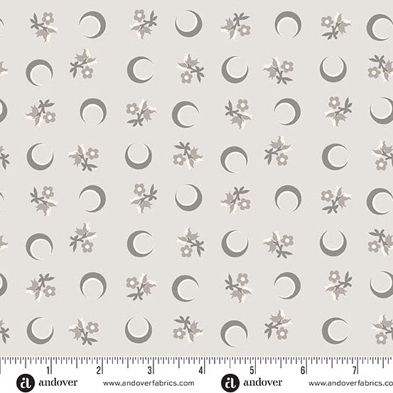 Flower Moon Gray Nightfall 44 45 inch Cotton Fabric Andover Fabrics
