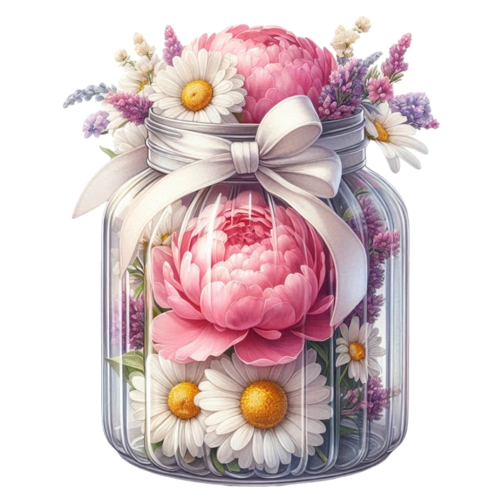 Flowers in a Jar Fabric Panel 16