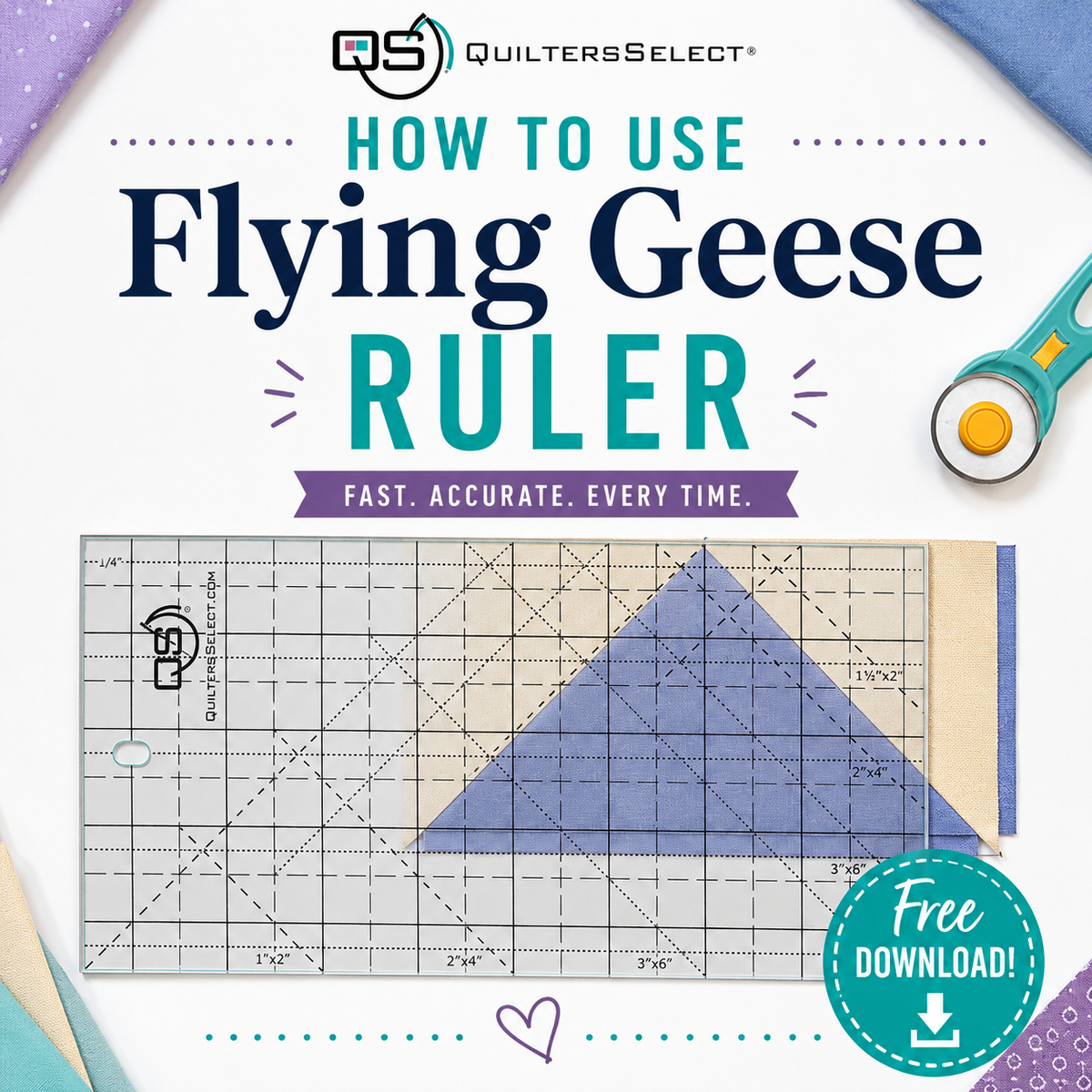 How to use Quilters Select Flying Geese Ruler PDF Download