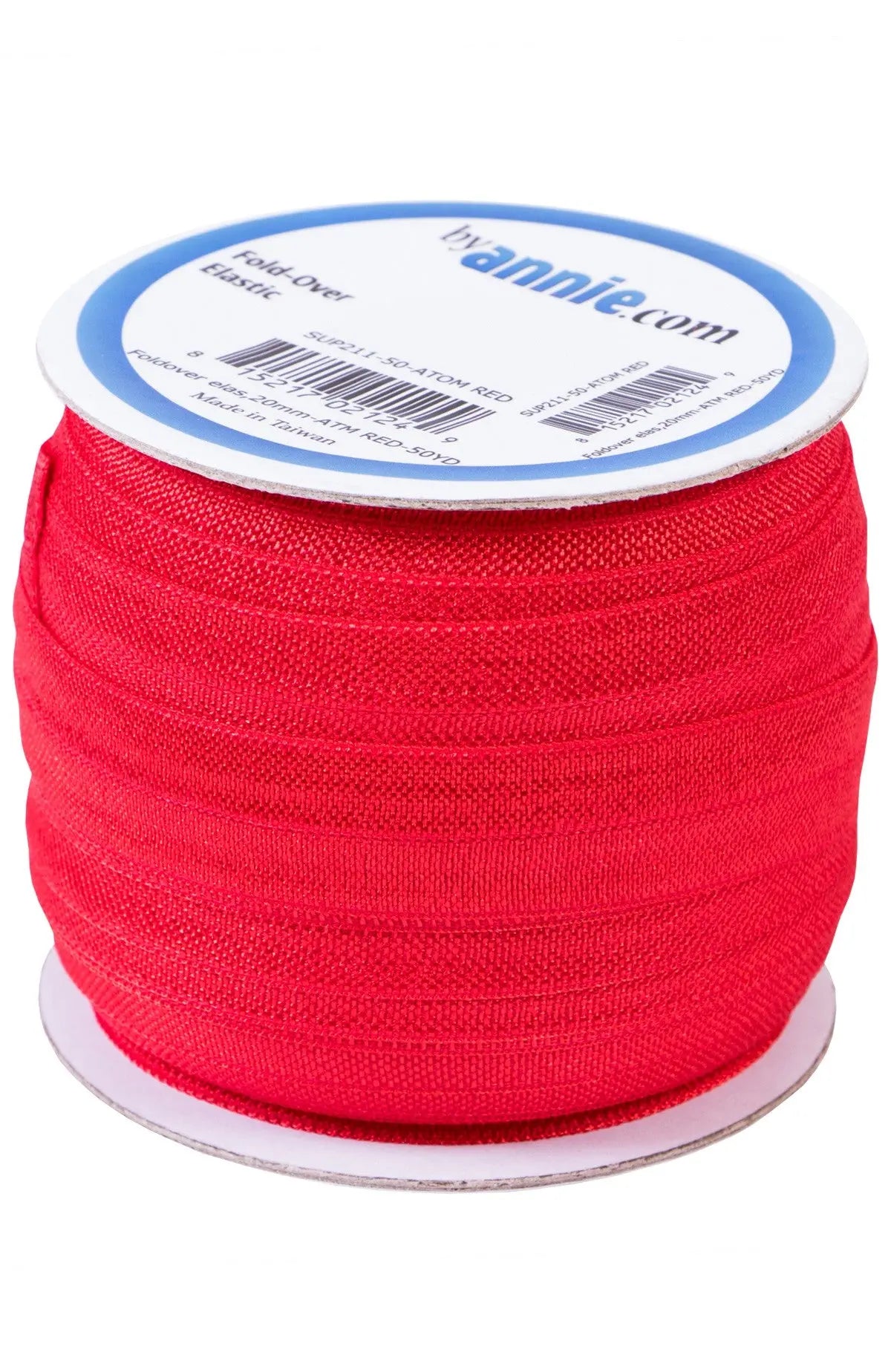 Fold-over Elastic 3/4in x 50yd Atom Red