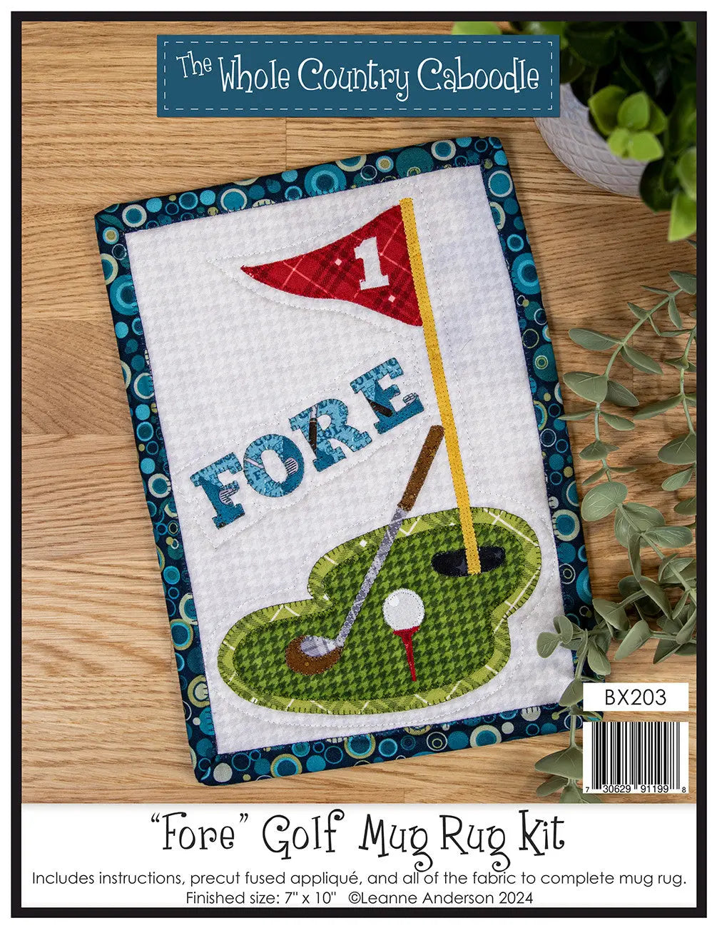 Fore Golf Mug Rug Kit - Linda's Electric Quilters
