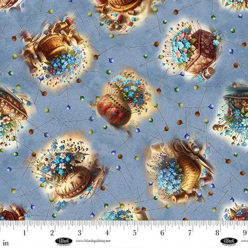 Forget Me Not Slate Cotton 44"/45" Fabric Per Yard Blank Quilting Inc