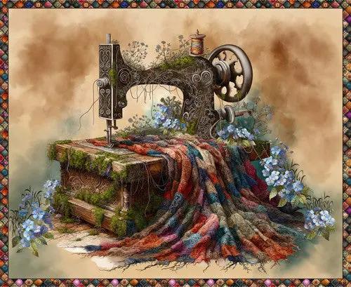 Forget Me Not Tan Panel Cotton 44"/45" Fabric Per Yard Blank Quilting Inc