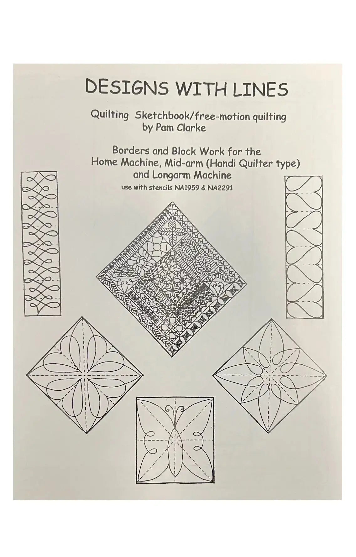Designs with Lines Quilting Sketchbook/Free Motion Quilting for the Home, Mid-arm and Longarm Machine - Linda's Electric Quilters