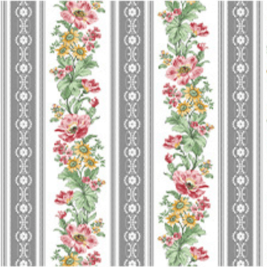 French Romance - Stripe - White 44" / 45" Fabric Per Yard