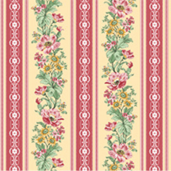 French Romance - Stripe - Yellow 44" / 45" Fabric Per Yard
