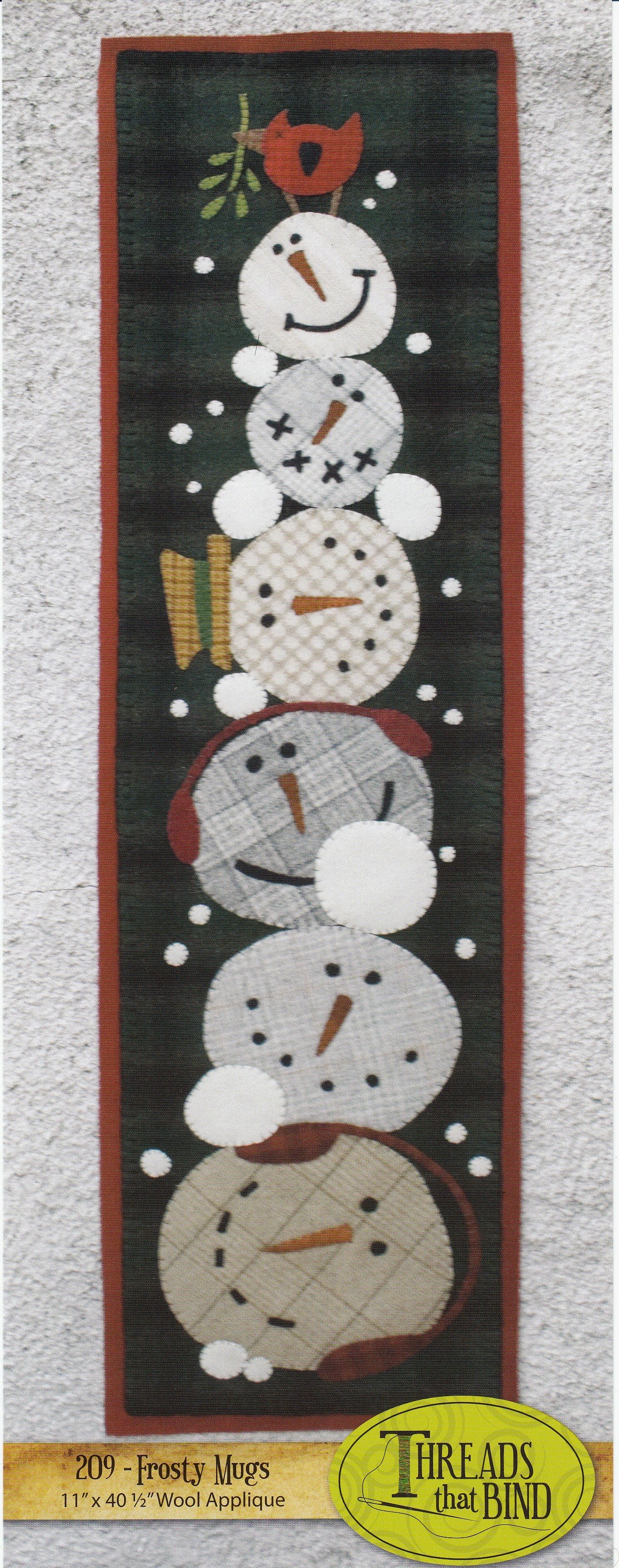 Frosty Mugs Wool Applique