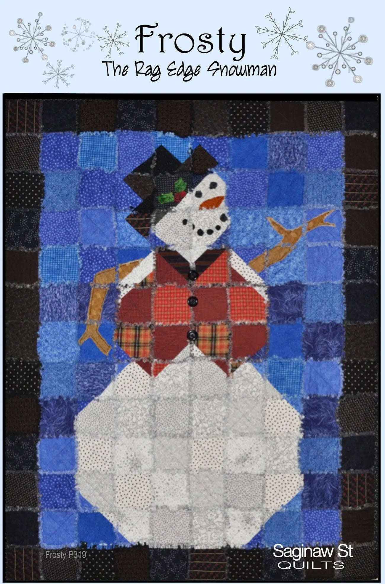 Frosty the Rag Edge Snowman - Linda's Electric Quilters