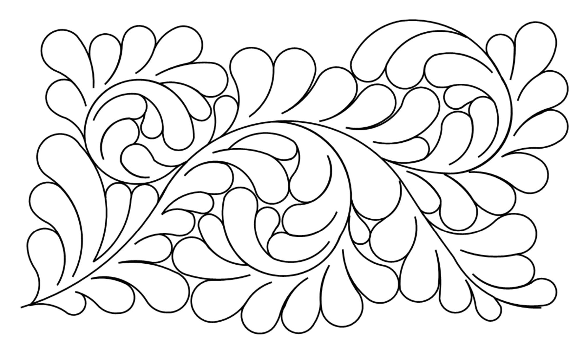 Full Feathers Digital E2E Wildflower Quilting Pantograph Close Up