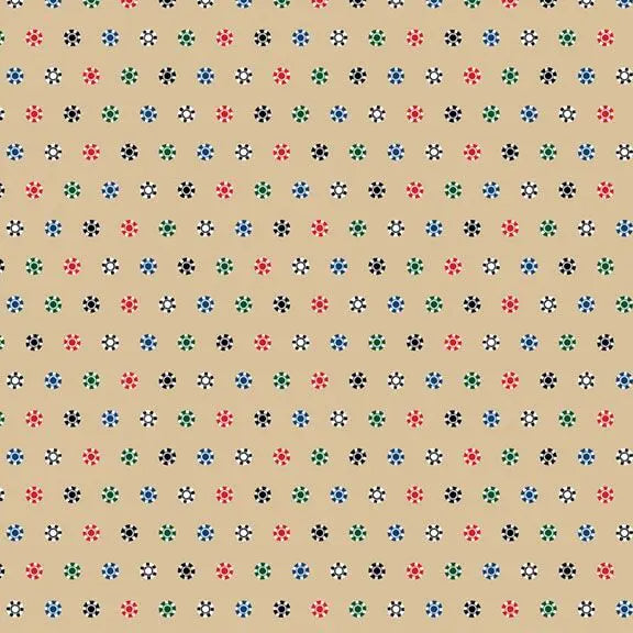 Full House - Poker Chips - Tan 44" / 45" Fabric Per Yard The Fabric Company