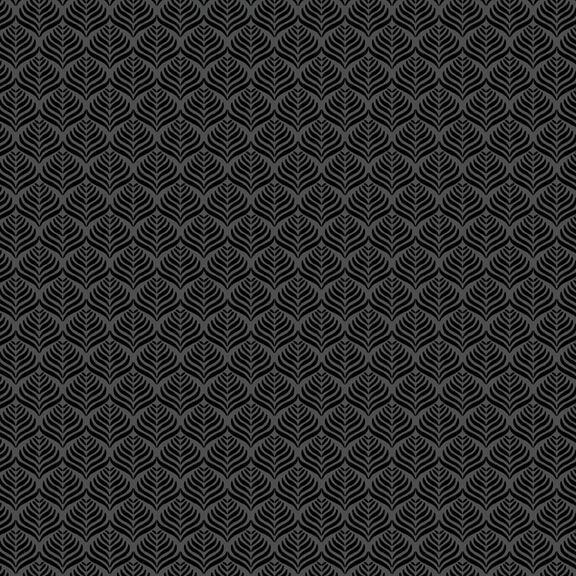 Full House Wavy Spades quilting fabric in charcoal by George McCartney for Marcus Fabrics, spade motif print on charcoal cotton, sold by the yard