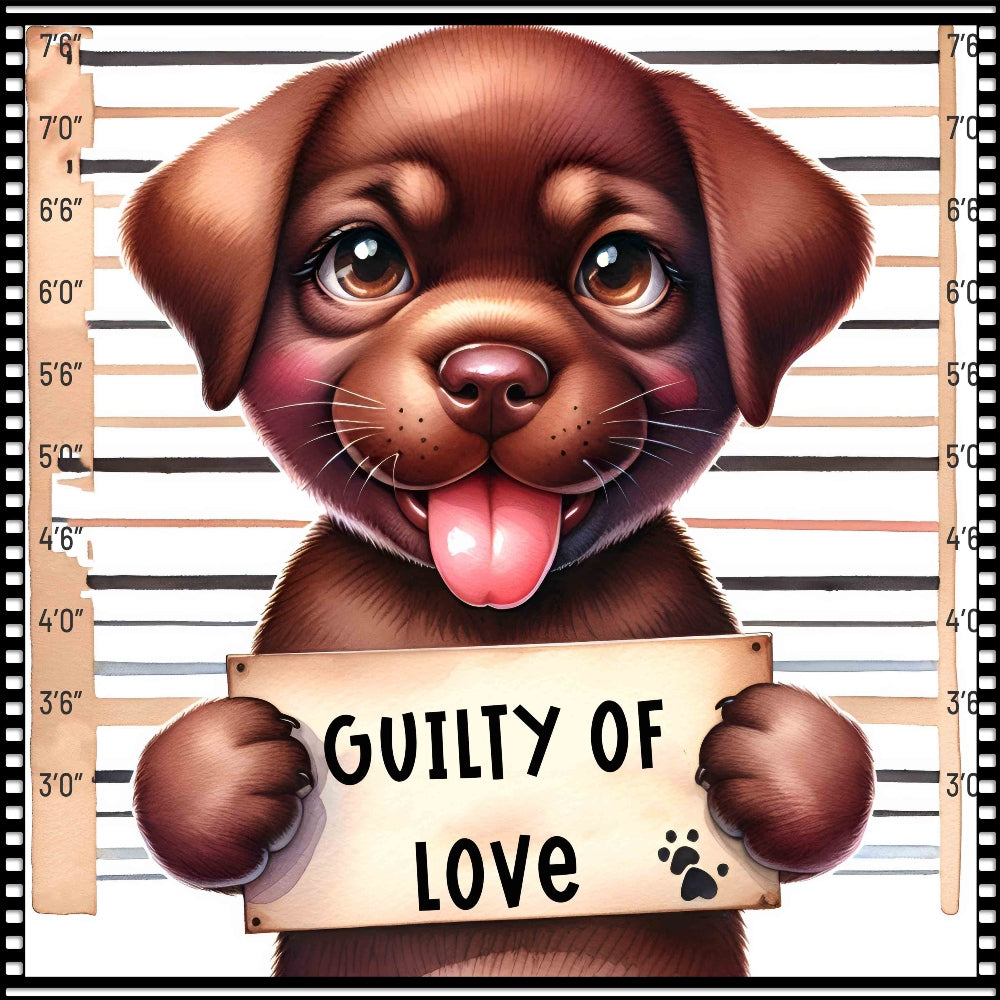 Funny Dog Mugshots Lab 3 Fabric Panel