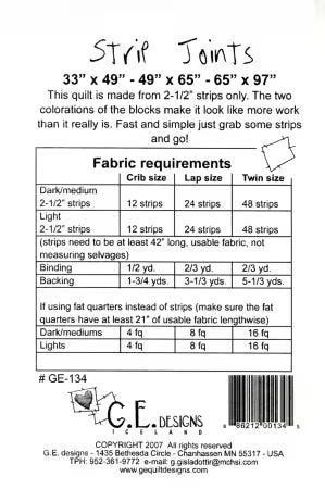 Strip Joints Pattern 134