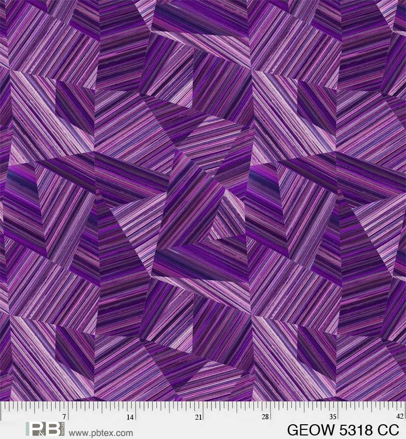 Purple Geode Cotton Wideback Fabric per yard P&B Textiles