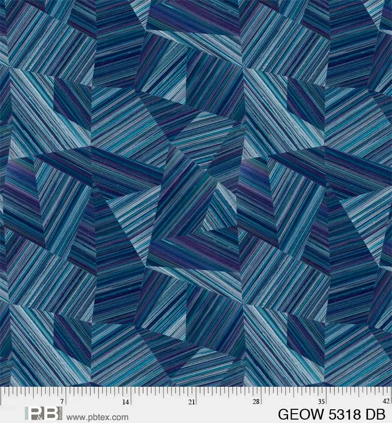 Blue Geode Cotton Wideback Fabric per yard P&B Textiles