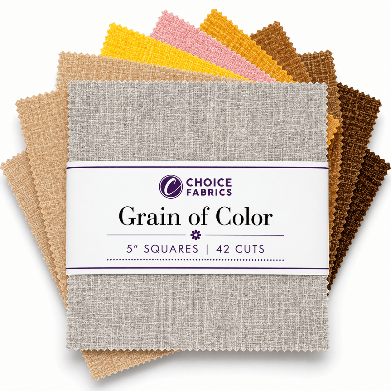 Choice Fabrics Grain of Color 5x5 charm pack harvest 42 squares