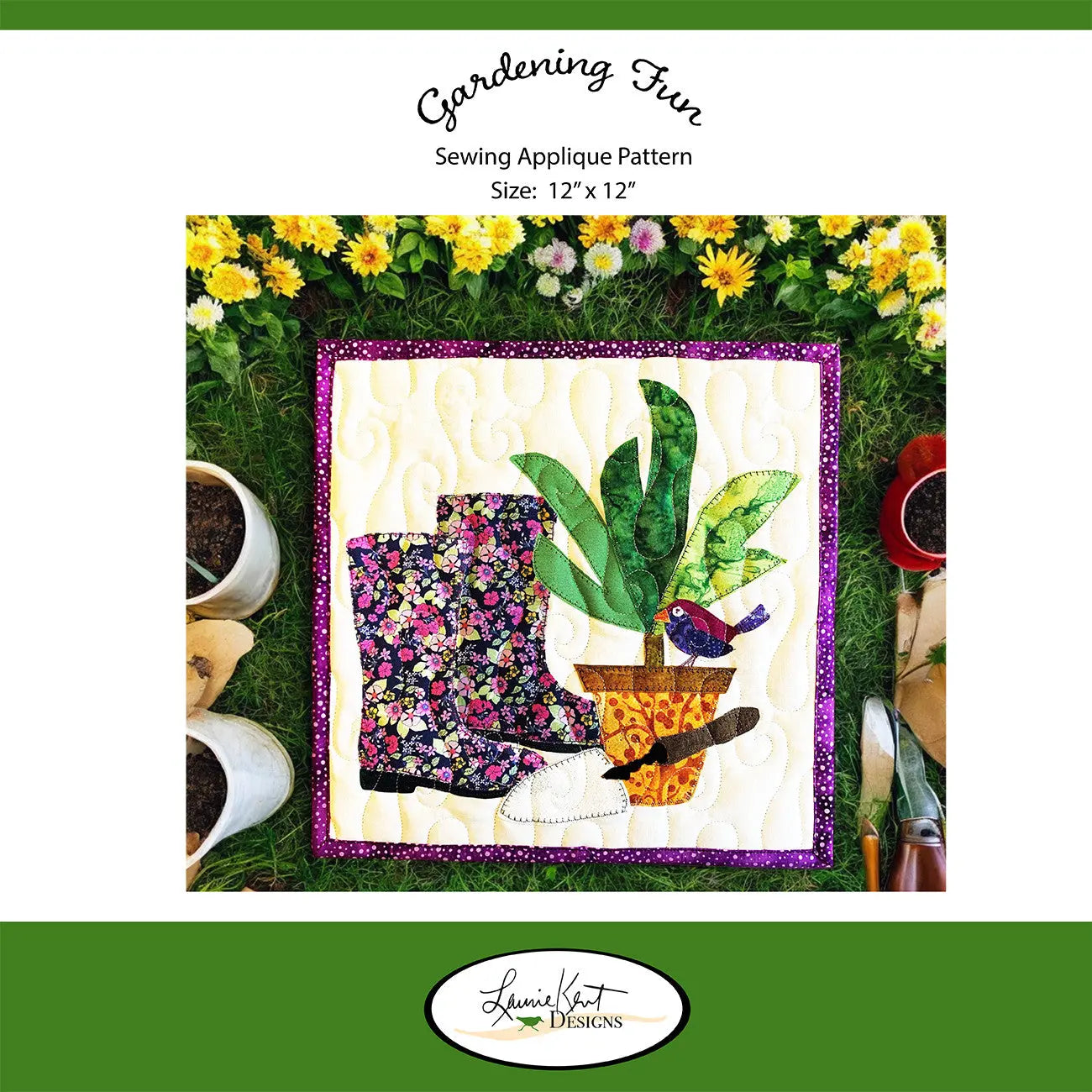 Gardening Fun Sewing Applique Pattern Checker Distributor