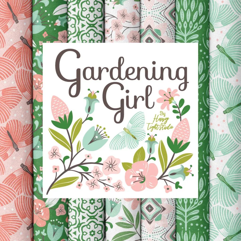 Gardening Girl Biggies - 42 pc 10" x 10" squares Cloud9 Fabrics